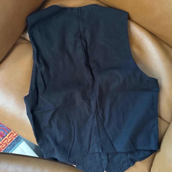 Reformation Devin Black Twill Vest - Picture 3 of 8